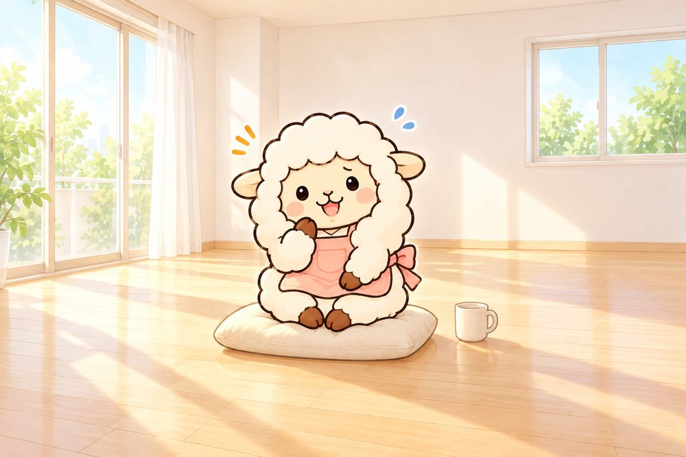 手放しすぎたかもと気づくひつじのナビ助